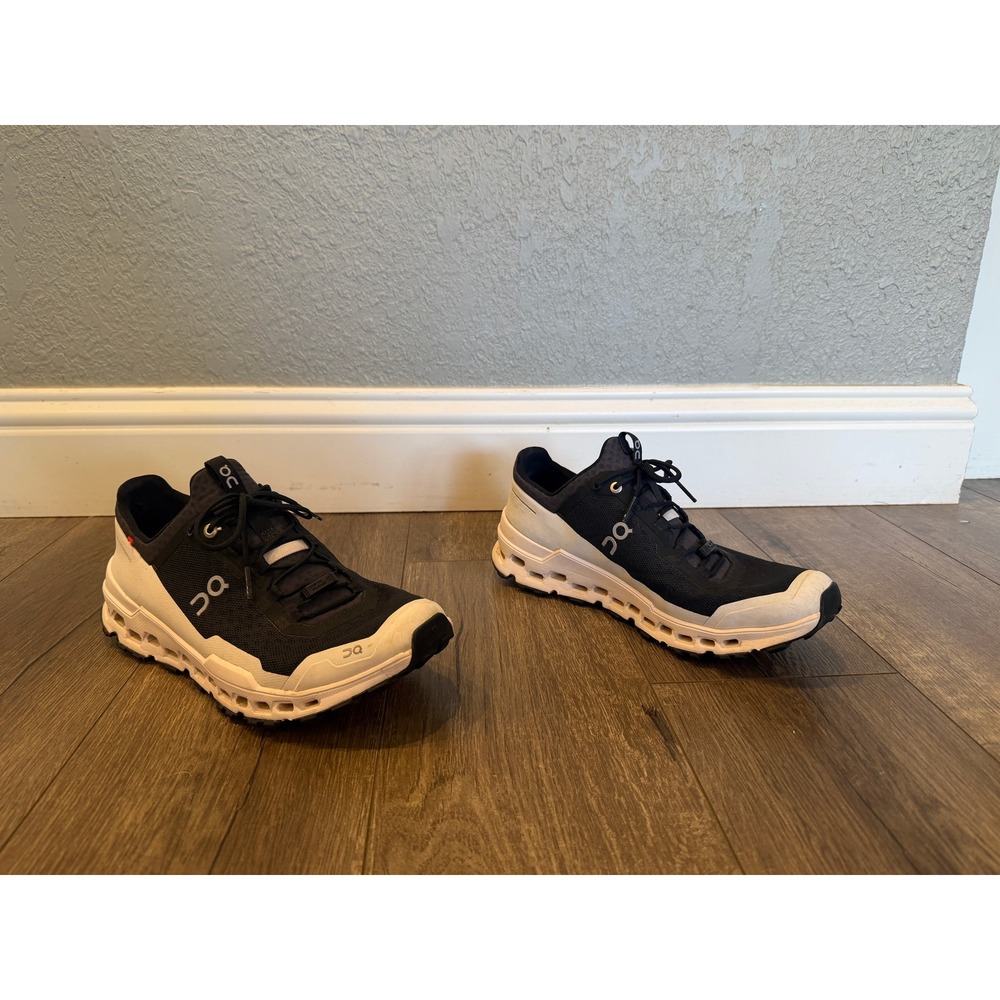 On Cloudultra Mens Trail Running Shoes Black White Helion Missiongrip Size 9 - Picture 3 of 16